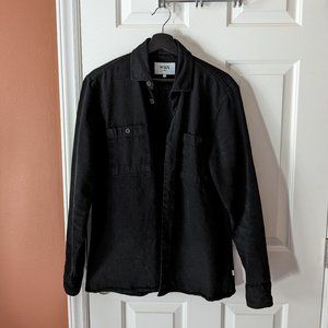 Wax London Whiting Overshirt Black Heavy Denim - S